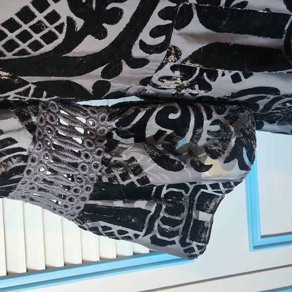 Eliza J Black Velvet Damask Pattern Dress - Picture 6 of 14